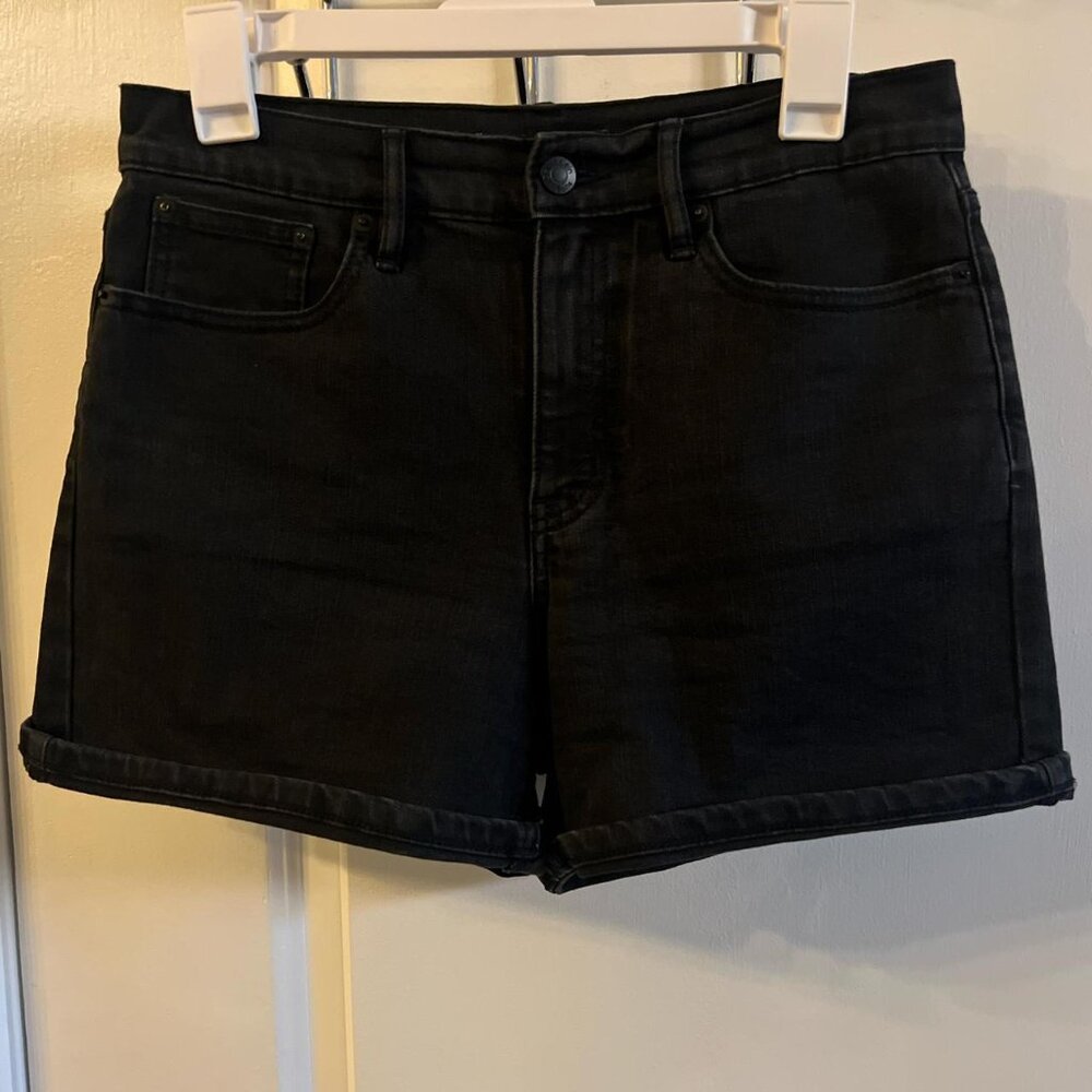 Calvin Klein Black high-waisted denim shorts